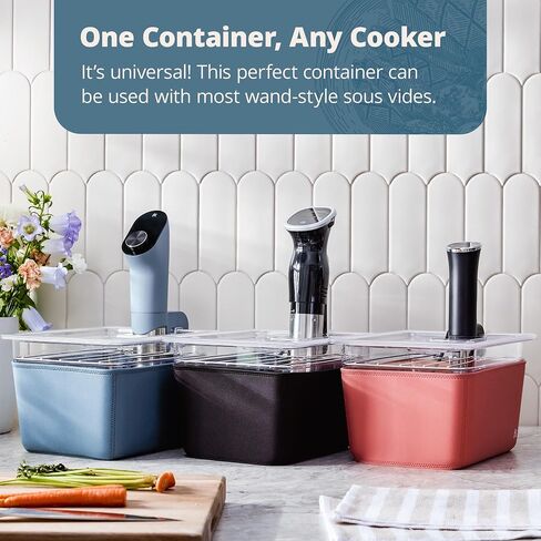 Greater Goods Sous Vide Container 12 Qt with Stainless Steel Rack, Insulation Sleeve, and Lid, Designed in St. Louis (Stone Blue) in Saudi Arabia