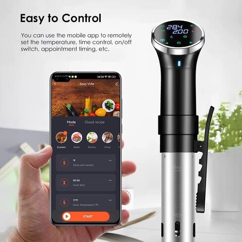 Sous Vide Cooker, WiFi APP Included, Immersion Circulators, Precision Cooker with Recipe, Temperature and Time Digital Display Control, 1100W (Clamp Style - WIFI) in Saudi Arabia