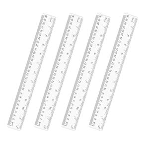 4 Pack Clear Plastic Straight Rulers, Clear Ruler Bulk, Transparent Ruler with Centimeters and Inches, for Class, Office (6 inch+12 inch) in Kuwait