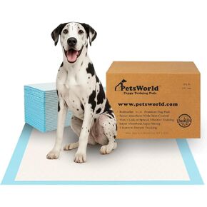 PETSWORLD Giant Dog Potty Pads, Odor-Eliminating, 36" x 36", Ultra Absorbent 5-Layer Leak-Proof Training Pads for Dogs & Cats (36x36, 150 Count) in Kuwait