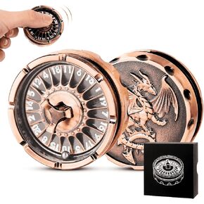 DND DICE مجموعة مع عجلة الروليت المصغرة - المعادن D20 الروليت DICE SPINNER | مجموعة هدايا DND فريدة من نوعها مع حالة RPG & Table Games (Black) in Kuwait