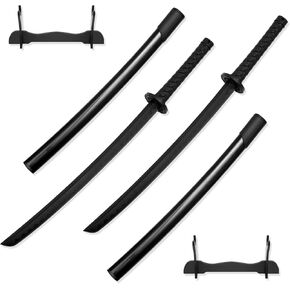 2 Pcs Katana Sword Polypropylene Katana Training Samurai Sword Performing Katana Training Katana Japanese Sword Katana Cosplay with 2 Pcs Display Stand in Saudi Arabia
