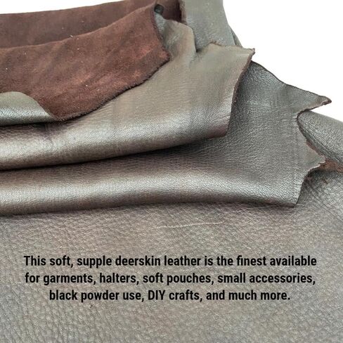 A Grade Deerskin Large Leather Hides - 2-3 oz (7-9 SqFt, Tobacco) in Saudi Arabia