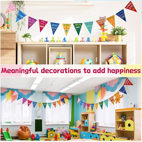36 PCS Rainbow Classroom Banner Decorations Inspirations Decortations شعرت بإيجابية لافتة تأكيد ملونة in Saudi Arabia