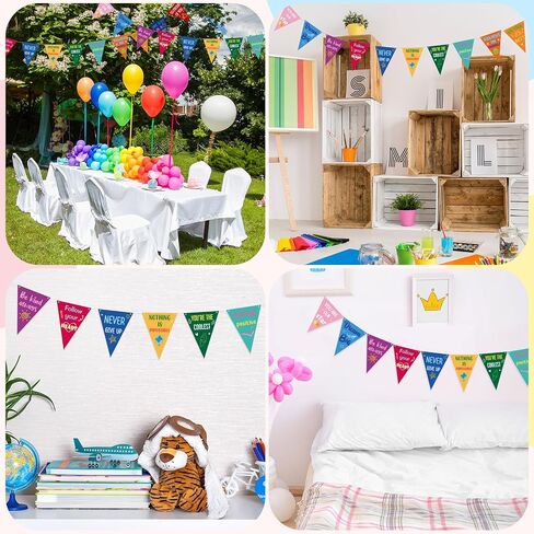36 PCS Rainbow Classroom Banner Decorations Inspirations Decortations شعرت بإيجابية لافتة تأكيد ملونة in Saudi Arabia