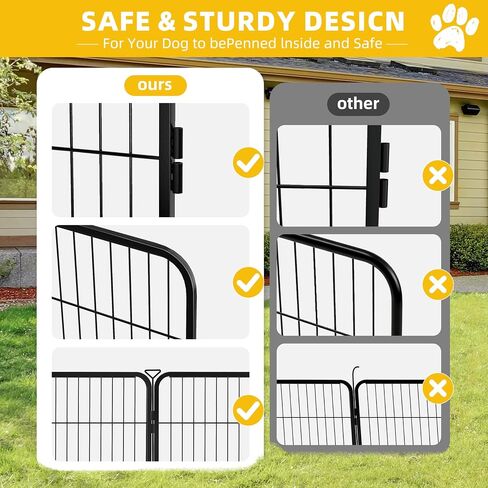 Playpen Dog for Indoor/Outdoor ، 24 inch 8 لوحات جرو Play Pen للداخلية ، الفناء الخلفي ، RV Camping ، قلم تمارين الكلاب الثقيلة للجرو والكلاب الصغيرة in Kuwait