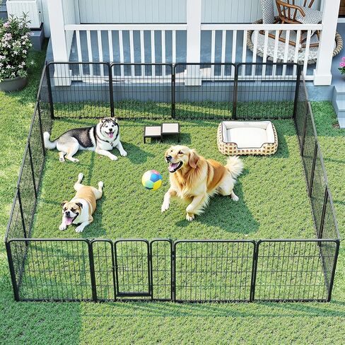 Playpen Dog for Indoor/Outdoor ، 24 inch 8 لوحات جرو Play Pen للداخلية ، الفناء الخلفي ، RV Camping ، قلم تمارين الكلاب الثقيلة للجرو والكلاب الصغيرة in Kuwait