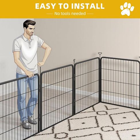 Playpen Dog for Indoor/Outdoor ، 24 inch 8 لوحات جرو Play Pen للداخلية ، الفناء الخلفي ، RV Camping ، قلم تمارين الكلاب الثقيلة للجرو والكلاب الصغيرة in Kuwait