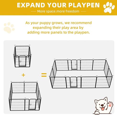 Playpen Dog for Indoor/Outdoor ، 24 inch 8 لوحات جرو Play Pen للداخلية ، الفناء الخلفي ، RV Camping ، قلم تمارين الكلاب الثقيلة للجرو والكلاب الصغيرة in Kuwait