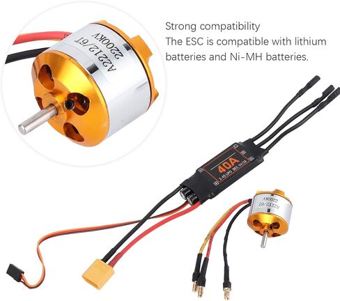 RC Brushless ESC ، وحدة تحكم محرك 40A بدون فرش ، تم تعيين ESC لنماذج RC ، دعم محرك 2212 KV2200 ، 15A تيار مستمر ، مجموعات علمية لسباق السيارات النموذجية in Saudi Arabia
