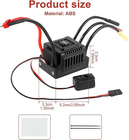 New Brushless Sensorless ESC, 60A Waterproof Dustproof Brushless Smart ESC, Sensorless Motor Combo, Multiple Protection Brushless ESC for 1/10 RC Car Truck Outdoor (T Plug) in Kuwait