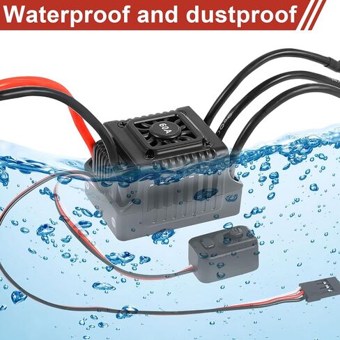 New Brushless Sensorless ESC, 60A Waterproof Dustproof Brushless Smart ESC, Sensorless Motor Combo, Multiple Protection Brushless ESC for 1/10 RC Car Truck Outdoor (T Plug) in Kuwait