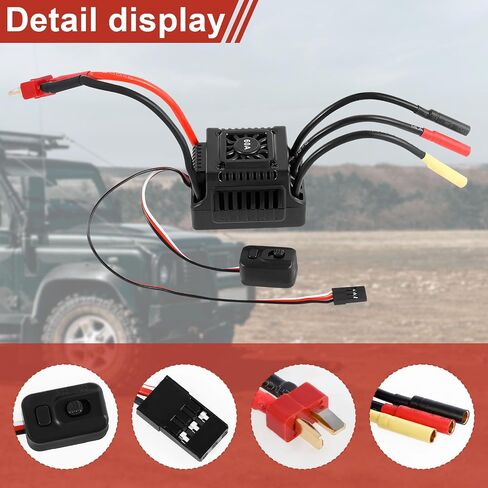 New Brushless Sensorless ESC, 60A Waterproof Dustproof Brushless Smart ESC, Sensorless Motor Combo, Multiple Protection Brushless ESC for 1/10 RC Car Truck Outdoor (T Plug) in Kuwait