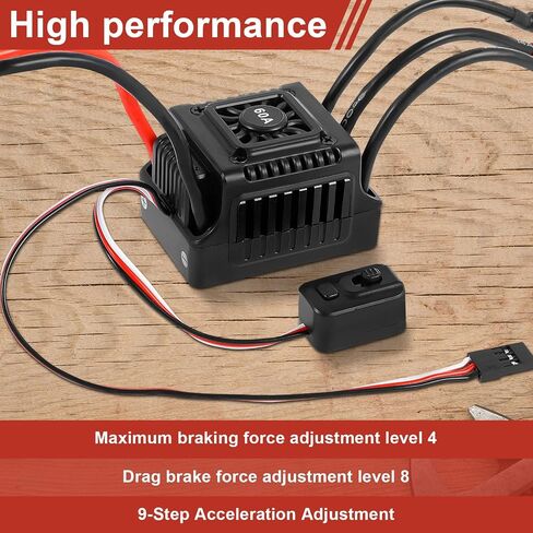 New Brushless Sensorless ESC, 60A Waterproof Dustproof Brushless Smart ESC, Sensorless Motor Combo, Multiple Protection Brushless ESC for 1/10 RC Car Truck Outdoor (T Plug) in Kuwait