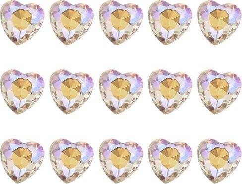 MECCANIXITY 15 Pcs 3D Heart Champagne Nail Rhinestones K9 Glass Crystal Rhinestones Pointed Back Crooked Heart Gems for Nail Charm Art DIY Decoration Craft 8x8mm in Saudi Arabia