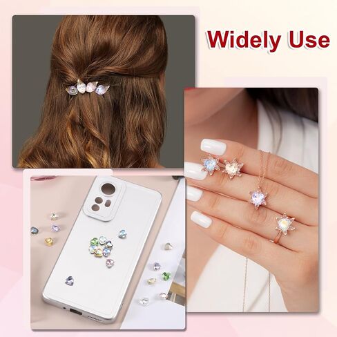 MECCANIXITY 15 Pcs 3D Heart Champagne Nail Rhinestones K9 Glass Crystal Rhinestones Pointed Back Crooked Heart Gems for Nail Charm Art DIY Decoration Craft 8x8mm in Saudi Arabia