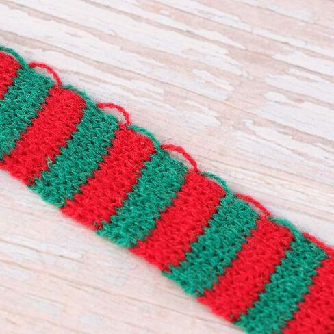 5 Pcs 2x30cm Christmas Mini Scarf DIY Hairball Knitted Doll Clothes Accessory Wine Bottle Neckerchief Little Snowman Decor (Red and Green) in Saudi Arabia