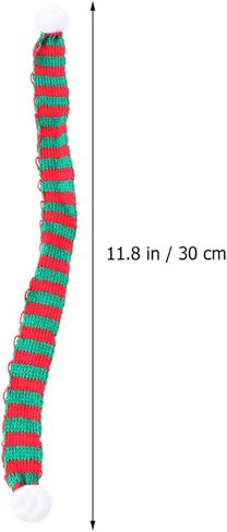 5 Pcs 2x30cm Christmas Mini Scarf DIY Hairball Knitted Doll Clothes Accessory Wine Bottle Neckerchief Little Snowman Decor (Red and Green) in Saudi Arabia