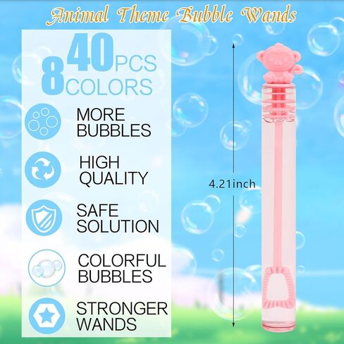 ccinee 40pcs mini aniaml bubble wands ، zoo zoo bubbles party favors bulk jungle bubble ysys for birthday safari party party school rewards candy bag stuff in Saudi Arabia