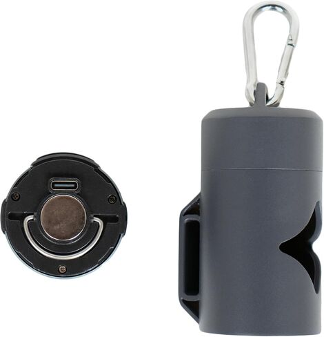 Lumi Dog Hord Bag Bag مع مصباح يدوي LED ، وملحق الكلاب الخالية من اليدين مع Carabiner Clip & Bags - مثالي للتخييم وإضاءة طريقك (أسود) in Saudi Arabia