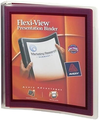 Avery Flexi-View 1-inch 3-Ring Flexible Poly Binders, Assorted Colors (17688) in Saudi Arabia
