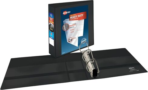 Avery Heavy-Duty View 3 Ring Binder ، 3 "حلقات مائلة لمسة واحدة ، تحتوي على ورقة 8.5" × 11 "، 2 عدد الأسود (79873) in Saudi Arabia