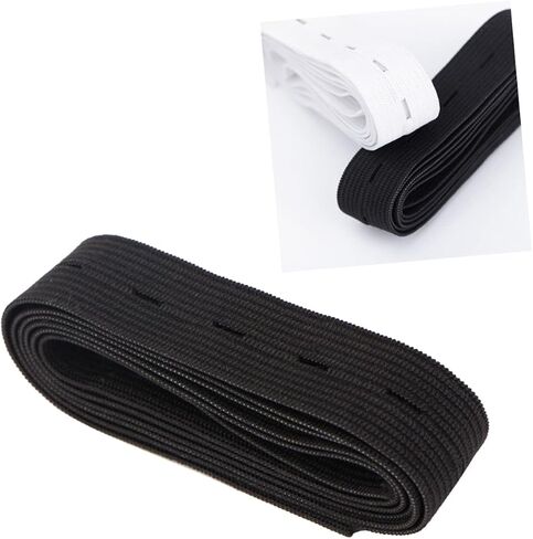 Holibanna 1Pc Adjustable Elastic Band for Pregnant Women Premium Cloth Latex Button Clips Comfortable Support for Maternity Pants Fit Flexibility Black in Saudi Arabia