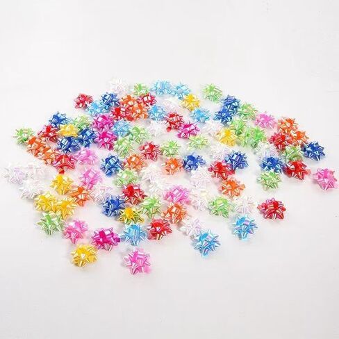 yxinjy 50 PCS ملونة 1 بوصة أقواس الهدايا مصغرة أقواس عيد الميلاد المعدنية نجم أقواس الحفلات الافتراء أقواس العطلة اللاصقة أقواس لعيد الحب ، لوازم الهدايا in Saudi Arabia