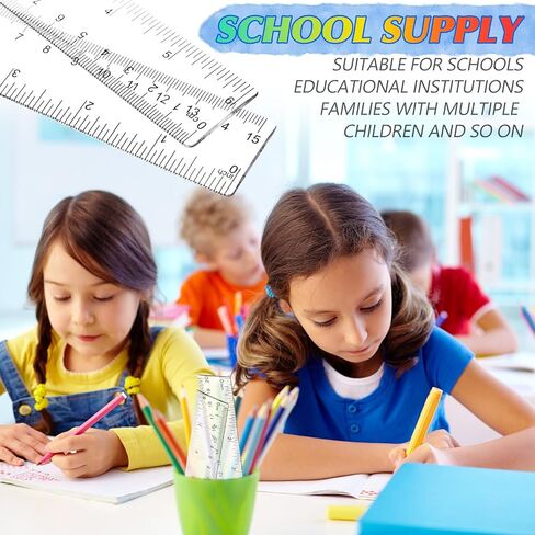 EBOOT 2 Packs 6 Inch Clear Plastic Rulers Clear Measuring Tools with Inch and Centimeter Accuracy for School Mathematics Art Clothing Class Office Crafts in Kuwait