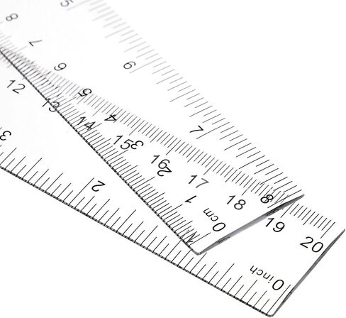 EBOOT 2 Packs 6 Inch Clear Plastic Rulers Clear Measuring Tools with Inch and Centimeter Accuracy for School Mathematics Art Clothing Class Office Crafts in Kuwait