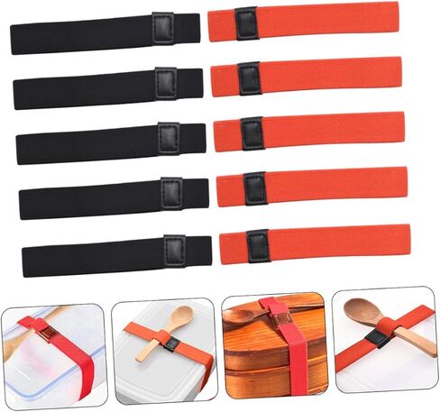 MAGICLULU 10pcs Double Layer Elastic Strap Adjustable Travel Lunchbox Band Fixing Strap for Picnic and Meal Prep in Saudi Arabia