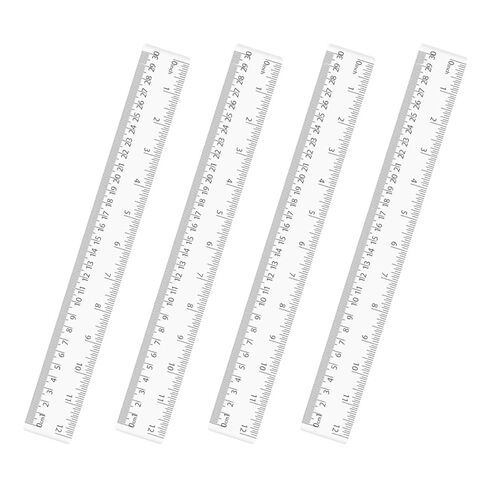 4 Pack Clear Plastic Straight Rulers, Clear Ruler Bulk, Transparent Ruler with Centimeters and Inches, for Class, Office (6 inch+12 inch) in Kuwait