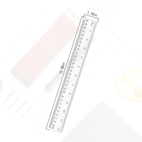 4 Pack Clear Plastic Straight Rulers, Clear Ruler Bulk, Transparent Ruler with Centimeters and Inches, for Class, Office (6 inch+12 inch) in Kuwait