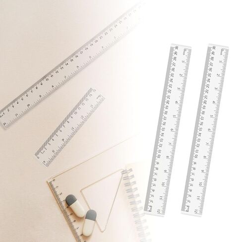 4 Pack Clear Plastic Straight Rulers, Clear Ruler Bulk, Transparent Ruler with Centimeters and Inches, for Class, Office (6 inch+12 inch) in Kuwait