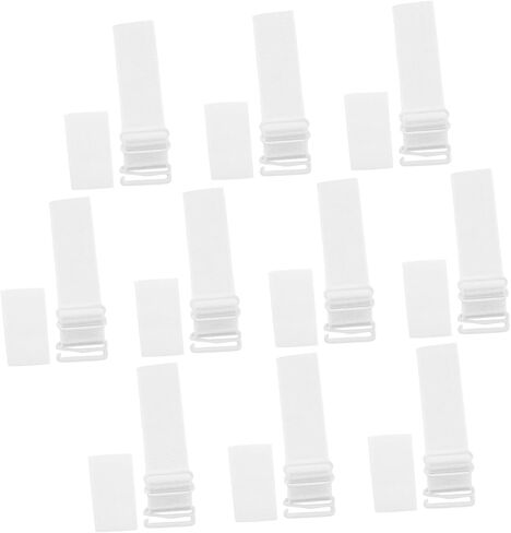 Popetpop 10pcs قابلة للتعديل قابلة للضبط الأشرطة الاستبدال لسلسلة البديل لدلو شمس القبعات مشبك مشبك موسع للأوجال الأبيض in Saudi Arabia