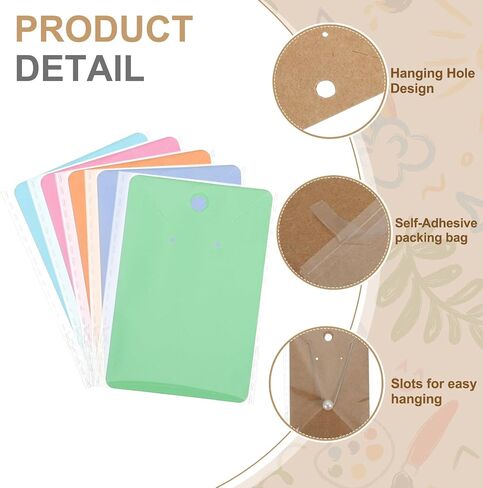 PATIKIL Earring Display Cards 200 Pcs Necklace Holder Cards with 200 Pcs Jewelry Packaging for Earring Necklace Jewelry Craft Display Packaging Supplies (Light Pink, 3.5 x 2.4 Inches) in Saudi Arabia