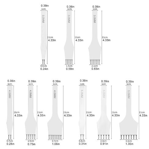 Leather Stitching Punch, Leather Hole Punch Tool, 4 Pack, 2/5/7 Prong Leathers Punches Lacing Stitching Tool Set, Stitching Chisel 3mm 4mm 5mm (4mm) in Kuwait