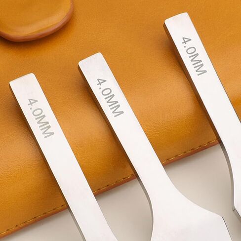 Leather Stitching Punch, Leather Hole Punch Tool, 4 Pack, 2/5/7 Prong Leathers Punches Lacing Stitching Tool Set, Stitching Chisel 3mm 4mm 5mm (4mm) in Kuwait