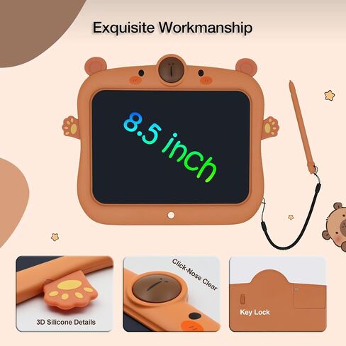 CAPYBARA LCD كتابة الكمبيوتر اللوحي للأطفال ، لوحة الرسم للتلوين 8.5 بوصة لوحة رسومات الشعار المبتكرة ، هدايا تعليمية هادئة لمدة 3 سنوات من العمر 3 سنوات in Saudi Arabia