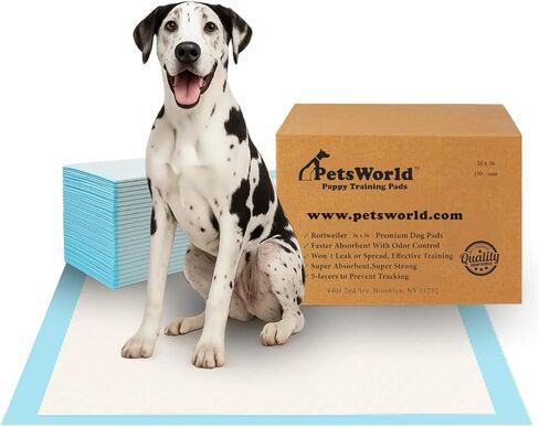 PETSWORLD Giant Dog Potty Pads, Odor-Eliminating, 36" x 36", Ultra Absorbent 5-Layer Leak-Proof Training Pads for Dogs & Cats (36x36, 150 Count) in Kuwait
