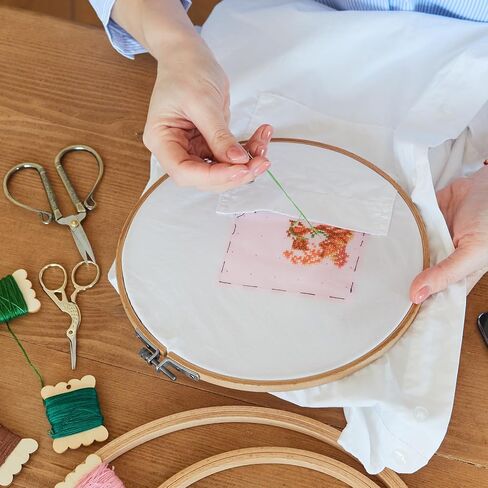 YBEATY 3 Pcs Embroidery Hoops Bamboo Frame Circle Cross Stitch Hoop Ring Adjustable Embroidery Hoops Set Art Craft Handy Sewing Hand Quilting for Home Ornaments (8 inch/ 20cm) in Saudi Arabia