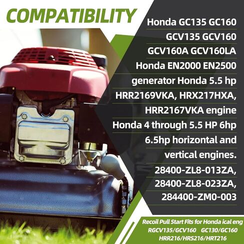 GCV160 السحب بدء تشغيل RECOLE STARTER المتوافقة مع Honda GCV135 GCV160 EN2000 HRU19 GC135 GC160 محرك العشب أجزاء ضغط جزازة الضغط-استبدل 28400-ZL8-023ZA 28400-ZL8-013ZA in Kuwait