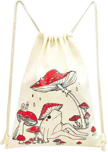 MOSITU Small Flower Drawstring Backpack Cute Floral Drawstring Bag Wildflower Cotton Canvas Backpack for Women Girls Gift Sport Gym Drawstring Bag School String Bag Beach Sack Bag Travel Sackpack in Kuwait