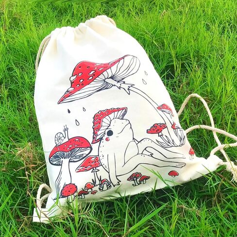 MOSITU Small Flower Drawstring Backpack Cute Floral Drawstring Bag Wildflower Cotton Canvas Backpack for Women Girls Gift Sport Gym Drawstring Bag School String Bag Beach Sack Bag Travel Sackpack in Kuwait