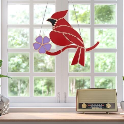 LemonRoad 1 Set Cardinal Pre Cut Stained Glass Kits for Adult Beginner Made Easy DIY Stained Glass Craft Kit with Solder Wire, Gel Flux, Flux Brush for Christmas Birthday Party Favor in Kuwait
