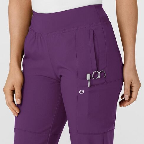 Women's Comfort Waist Cargo Jogger Scrub Pant, Eggplant, 1X in Saudi Arabia