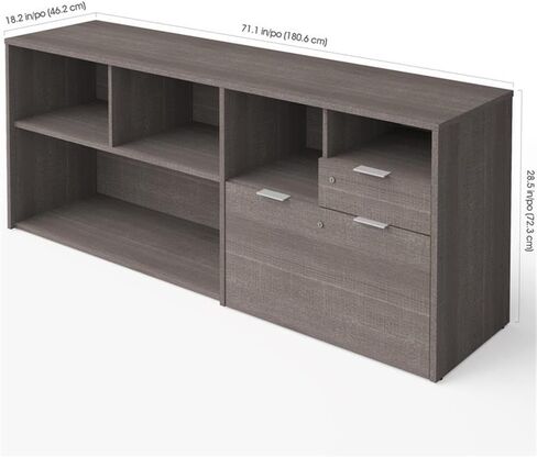 Bestar i3 plus credenza مع 2 درج ، 72W ، اللحاء الرمادي in Kuwait