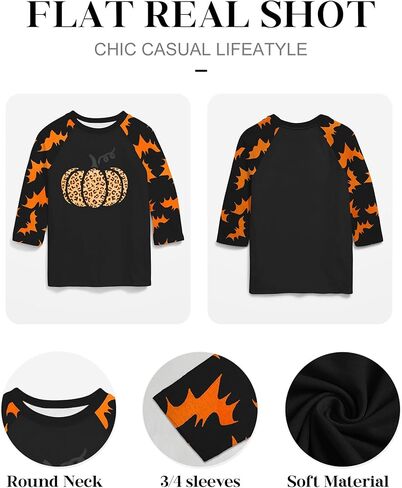 Plus Size Halloween Pumpkin Shirt Women 3/4 Sleeve Tops Its Fall Yall Print Tshirt Thanksgiving Gift in Kuwait