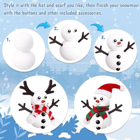 BANBBUR 24 Pack Stocking Stuffers for Kids,Christmas Crafts for Kids Bulk,Build a Snowman Kit,DIY Snowman Crafts Modeling Clay,Christmas Stocking Stuffers Gifts Activities for Boys Girls in Saudi Arabia