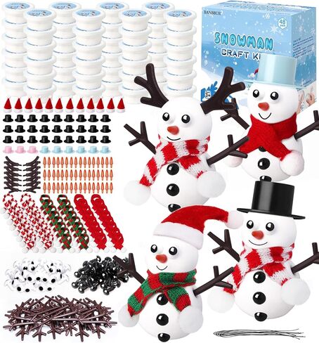 BANBBUR 24 Pack Stocking Stuffers for Kids,Christmas Crafts for Kids Bulk,Build a Snowman Kit,DIY Snowman Crafts Modeling Clay,Christmas Stocking Stuffers Gifts Activities for Boys Girls in Saudi Arabia